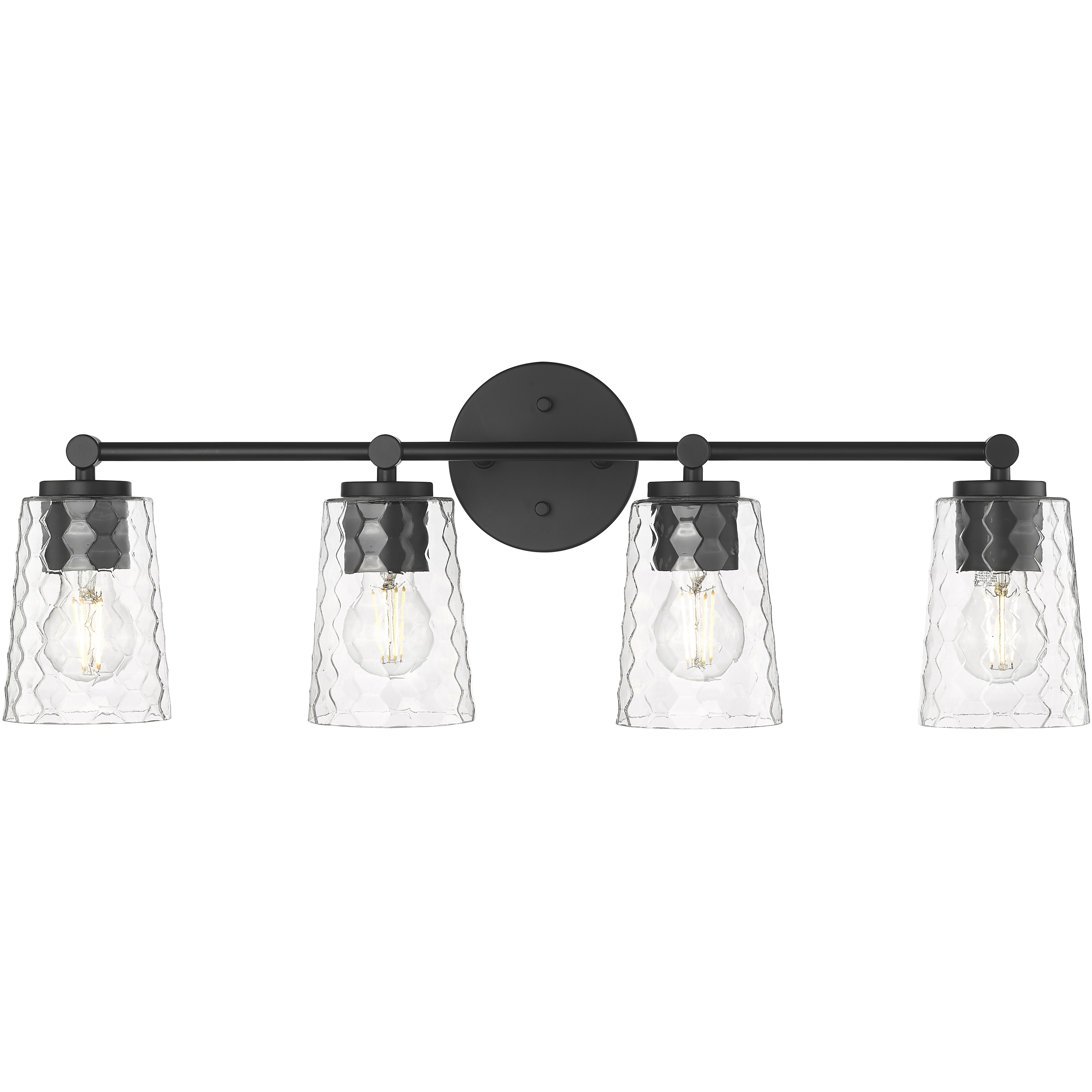 Ashli 4 Light 28 inch Matte Black Vanity Light Wall Light